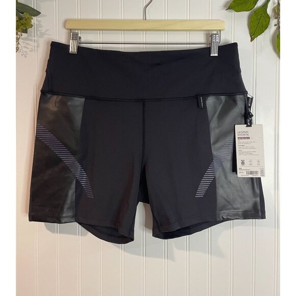 Allyson Felix Athleta 2XBlack Performance Shorts With Pockets&Reflective Stripes - Picture 2 of 16